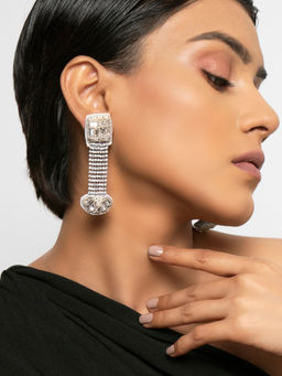 FabAlley - Silver Mixed Metal Earrings