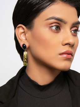 FabAlley - Blue Brass Earring