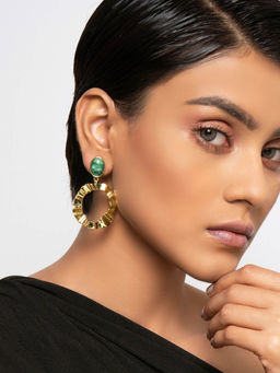 FabAlley - Green Brass Earring