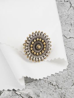 Neeta Boochra - Sun Design In This Rawa Ring Is Crafted Gold Plated With Adjustable Size