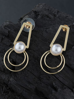 E2O - Stylish Design Gold Plated Drop Earring