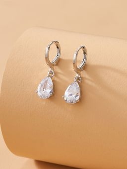 OOMPH - White Teardrop Drop Earrings