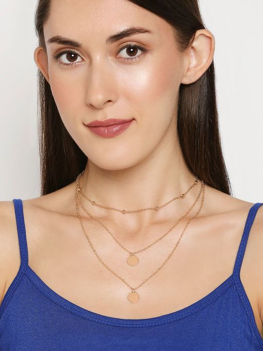 OOMPH Gold Tone Multi Layer Necklace