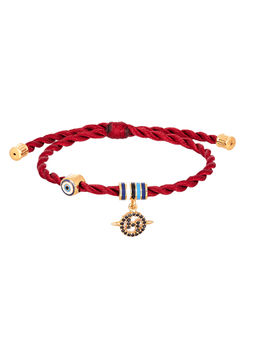 Outhouse - The Oh Petit Monogram Knot Unisex Bracelet - Rosewood Red