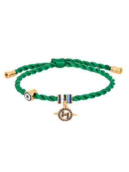 Outhouse - The Oh Petit Monogram Knot Unisex Bracelet - Shamrock Green And Gold