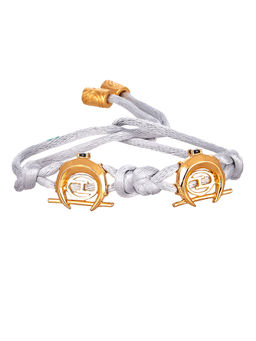 Outhouse - Oh Monogram Knot Of Love Cord Unisex Bracelet - Luna Grey And Gold