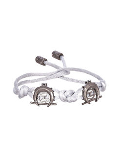 Outhouse - Oh Monogram Knot Of Love Cord Unisex Bracelet - Luna Grey And Gunmetal
