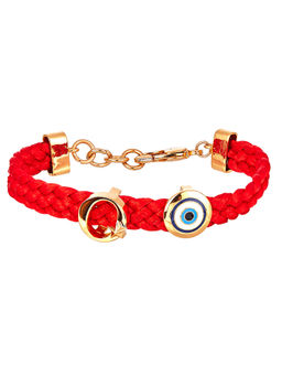 Outhouse - Infini Thread Of Protego Unisex Bracelet - Scarlett Red And Gold