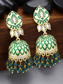 Peora - Stylish Traditional Jewellery Gold Plated And Kundan Jhumka Jhumki Earrings-PF66E64G