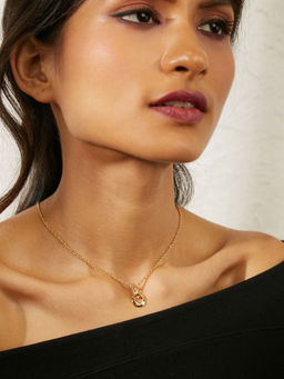 Pipa Bella by Nykaa Fashion - 18K Gold Plated Sterling Silver Heart Cut Out Necklace