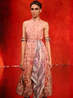 Ritu Kumar - Pink Printed Scarf