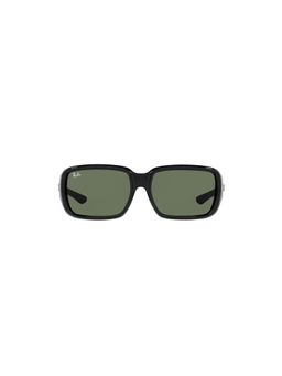 Ray-Ban - Kids Unisex UV Protected Green Lens, Black Frame, Rectangle Sunglasses (0RJ9072S)