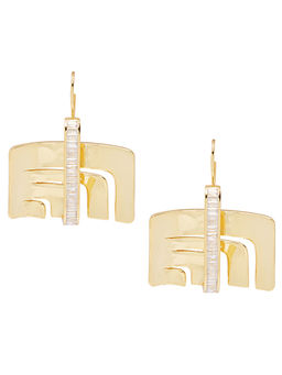 Shaze - Gold Square Plate Earrings