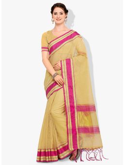 Stylee LIFESTYLE - Beige Kota Silk Woven Saree