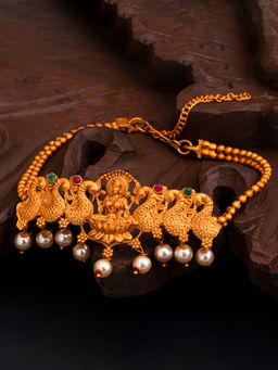 Sukkhi - Gorgeous Pearl Gold Plated Goddess Laxmi Bajuband
