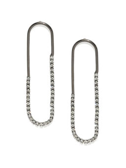 ToniQ - Grey Geometric Drop Earrings