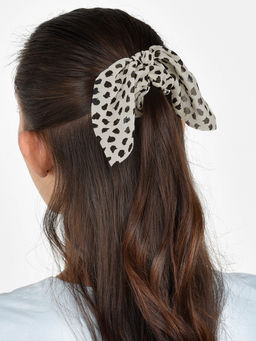 ToniQ - White Dalmatian White Hair Scrunchie (Set of 2)