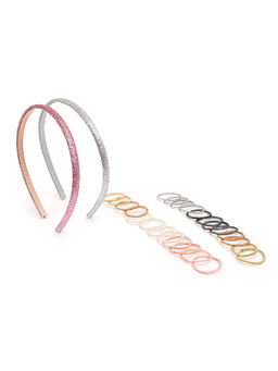 ToniQ - Multi-Color Solid Rubber Bands With Hairbands (Set of 28)
