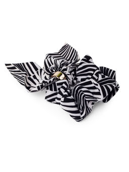 ToniQ - Black and white Printed Bow Scrunchie