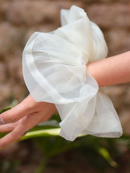 ToniQ - Pretty Off White organza Gaint Cloud Hair Scrunchie