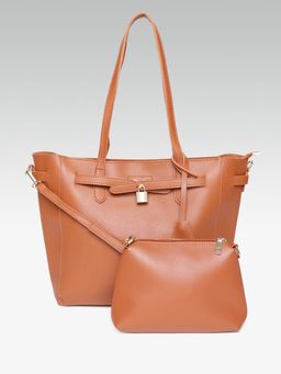 Twenty Dresses by Nykaa Fashion - Tan Going To Work Handbag