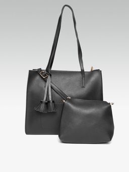Twenty Dresses by Nykaa Fashion - Black You Are A Babe Tassel Handbag