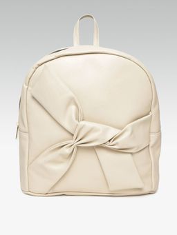 Twenty Dresses by Nykaa Fashion - Cream Tied Up In Bow Backpack