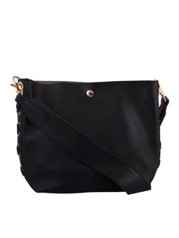 Twenty Dresses by Nykaa Fashion - Black Braided Babe Bucket Sling Bag