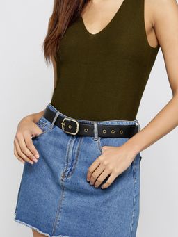 Twenty Dresses by Nykaa Fashion - Black Just A Little Twist Waist Belt