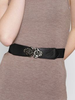 Twenty Dresses by Nykaa Fashion - Black Florals For The Oomph Waist Belt