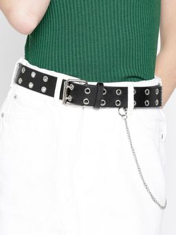 Twenty Dresses by Nykaa Fashion - Black Chained To The Eyelets Waist Belt