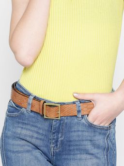 Twenty Dresses by Nykaa Fashion - Tan Trendy Fix Textured Waist Belt