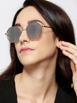 Twenty Dresses by Nykaa Fashion - Silver Looking Into The Future Sunglasses