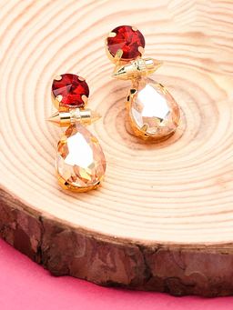 Zaveri Pearls - Gold Tone Crystal Shine Stone Studded Drop Earrings