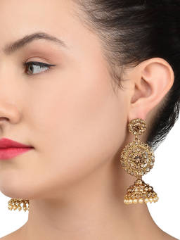 Zaveri Pearls - Traditional Gold Plated Jhumki Earring