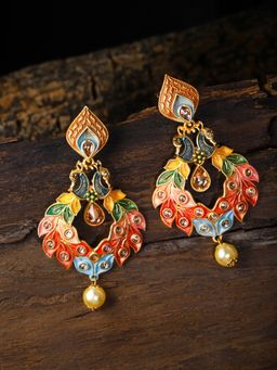 Zaveri Pearls - Multicolor Peacock Design Dangle Earring