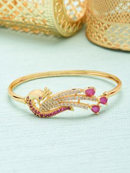 Zaveri Pearls - Peacock Inspired Cubic Zirconia Kada