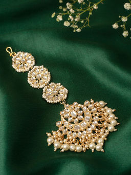 Zaveri Pearls - Gold Tone Kundan & Pearls Wedding Collection Maangtikka-ZPFK10162