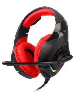 Zebronics - ZEB-RUSH (Red) Premium Gaming Headphone with RGB LEDs, Dual 3.5mm Jack