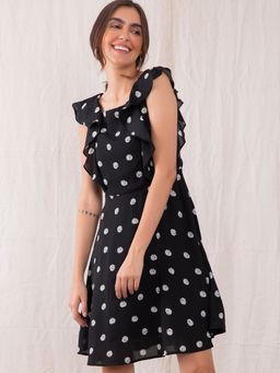 Zink London - Black Printed Dress