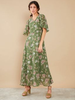 Zink London - Olive Floral Dress