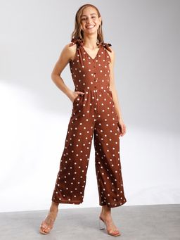 Zink London - Brown Polka Dots Jumpsuit
