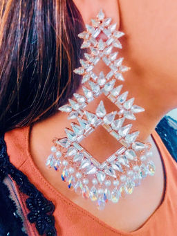 Prerto - Rose Gold Icy Glass Earrings