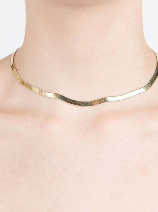 OOMPH Gold Tone Delicate Snake Chain Fashion Necklace