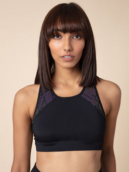 Nykd by Nykaa - Reflect-In Glam Sports Bra With Removeable Cookies , Nykd All Day-NYK 074 - Black