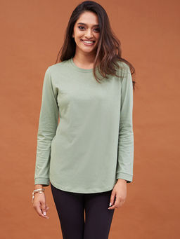 Nykd by Nykaa - Nykd All Day Feel at home Long Sleeve Top - NYLE153 Jade Green