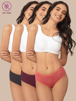 Nykd by Nykaa - Pack of 3 Cotton Hipster with Anti odor-NYP033 - Multi-Color