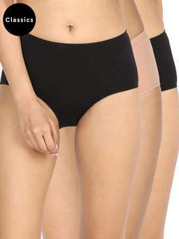 Nykd by Nykaa - PO3 High Rise Full Brief Cotton Stretch Full Coverage Panty MultiColor-NYP104