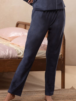 Nykd by Nykaa - Velour Pants - Navy Blue NYS048