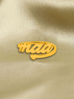 Pipa Bella by Nykaa Fashion - Gold Plated Cursive Heart-Lined Maa Ring